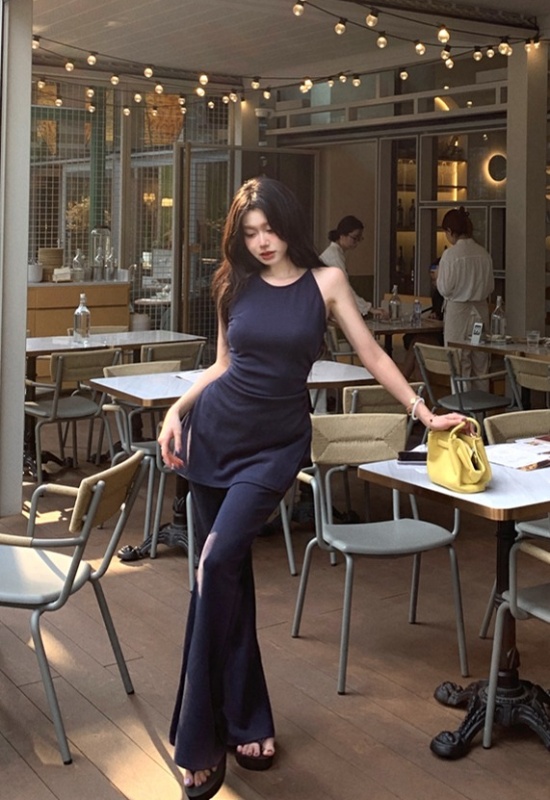 Western style tops enticement casual pants a set for women
