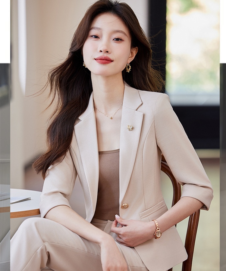 Pink business suit short sleeve coat