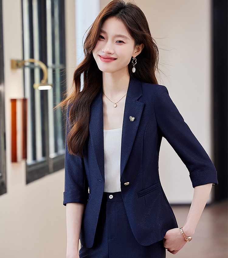Pink business suit short sleeve coat
