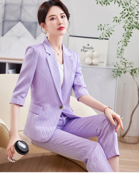 Overalls slim coat Korean style suit pants a set for women