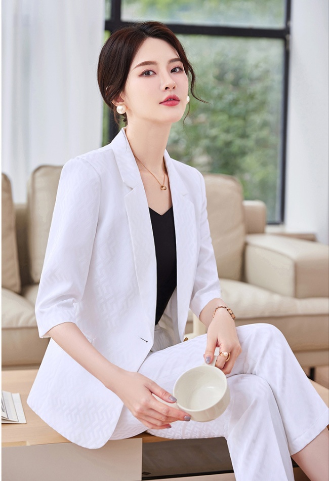 Overalls slim coat Korean style suit pants a set for women