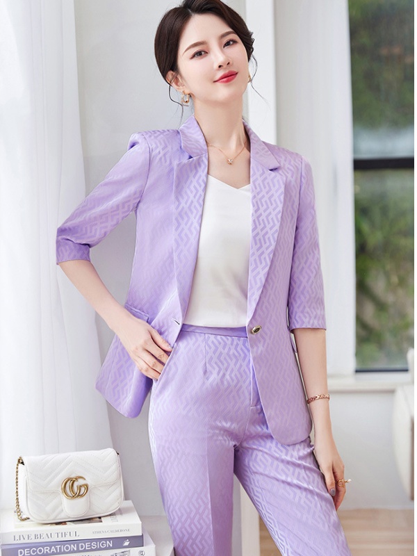 Overalls slim coat Korean style suit pants a set for women