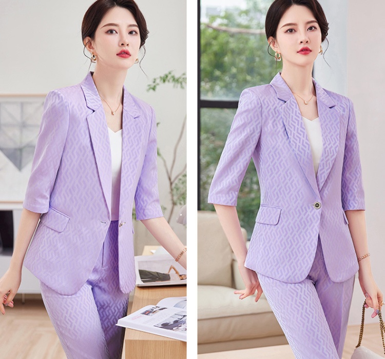 Overalls slim coat Korean style suit pants a set for women