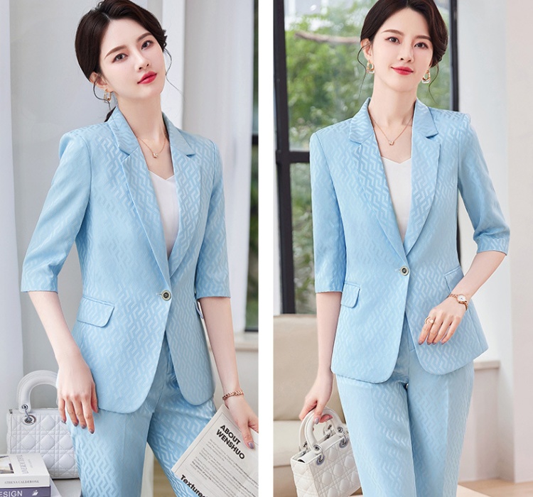 Overalls slim coat Korean style suit pants a set for women
