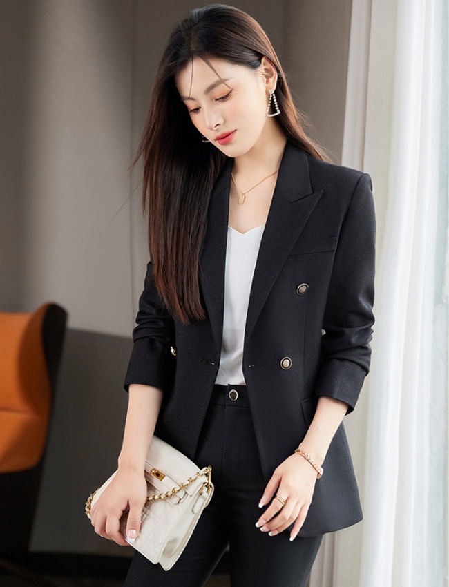 Temperament coat slim suit pants 2pcs set for women