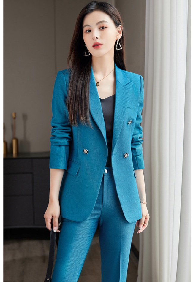 Temperament coat slim suit pants 2pcs set for women