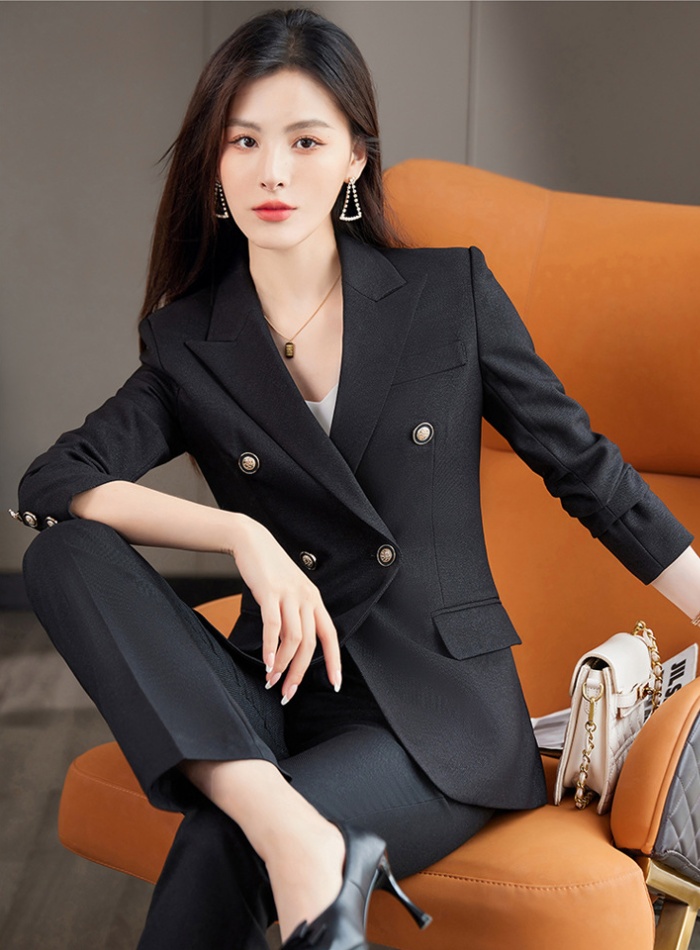 Temperament coat slim suit pants 2pcs set for women