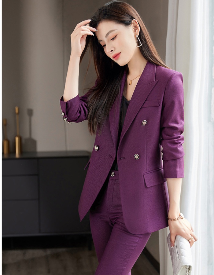 Temperament coat slim suit pants 2pcs set for women