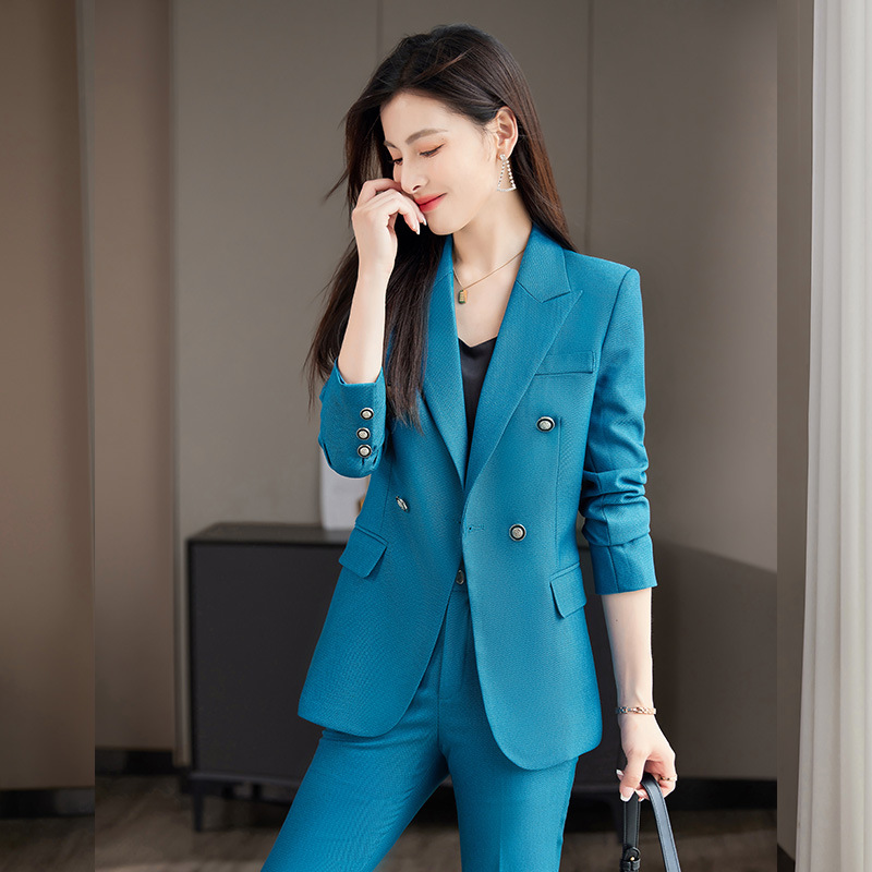Temperament coat slim suit pants 2pcs set for women