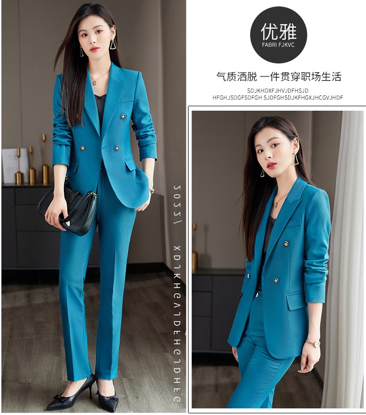 Temperament coat slim suit pants 2pcs set for women