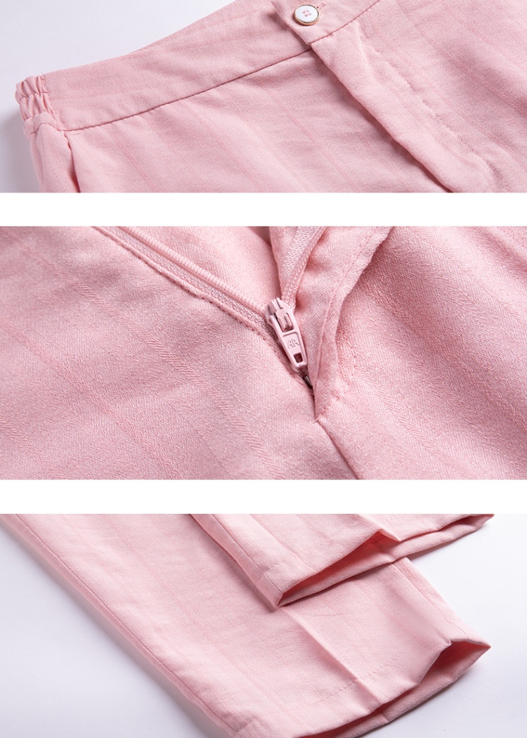 Simple coat pink business suit 2pcs set for women