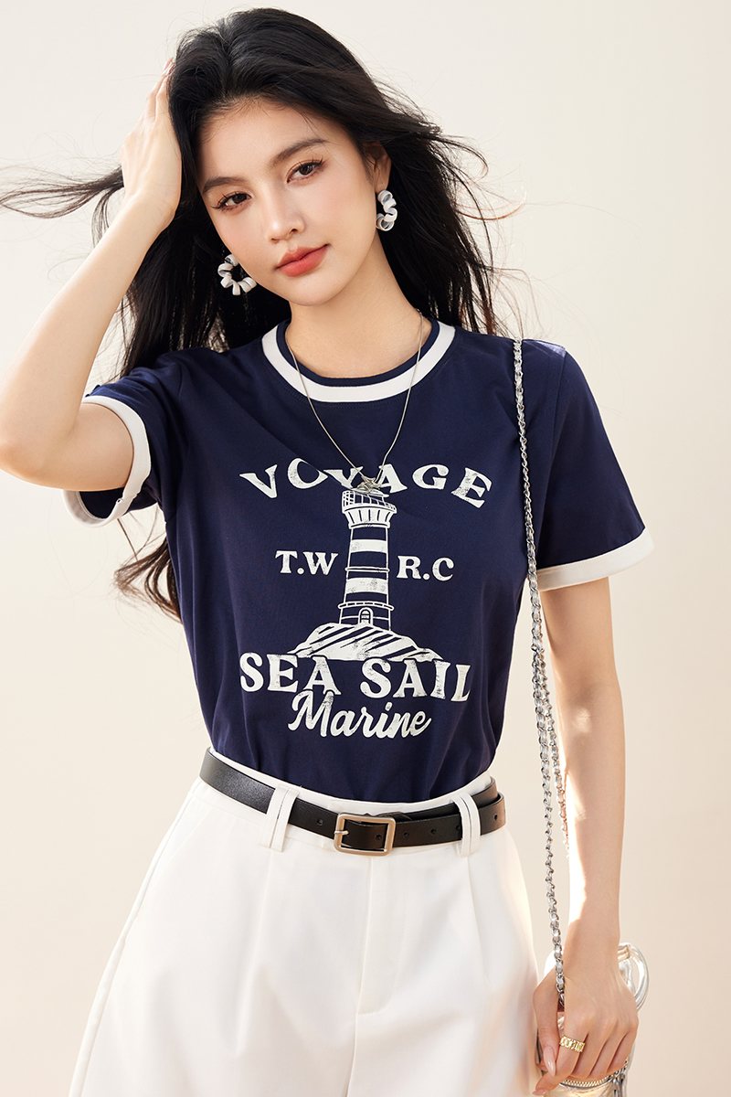 Simple T-shirt short sleeve bottoming shirt for women