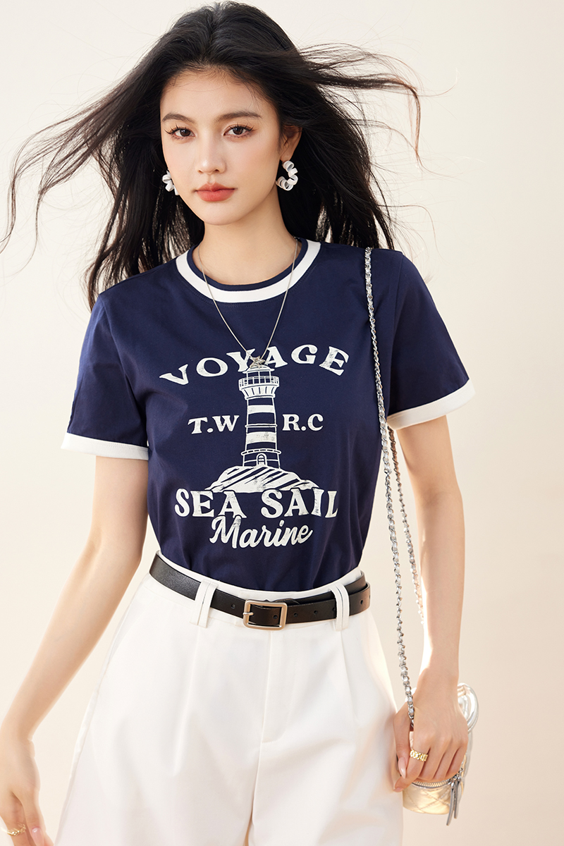 Simple T-shirt short sleeve bottoming shirt for women