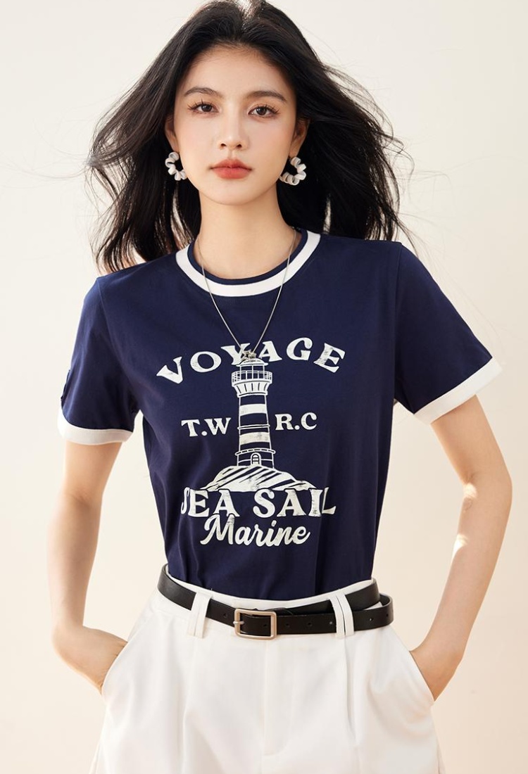 Simple T-shirt short sleeve bottoming shirt for women