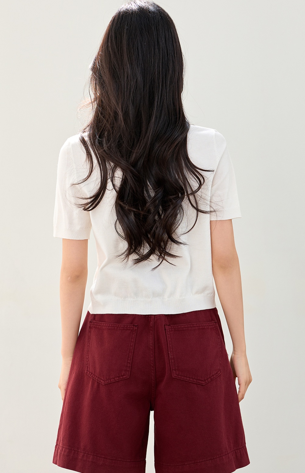 Temperament round neck tops slim Casual T-shirt