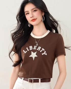 Summer slim American style elasticity cotton T-shirt