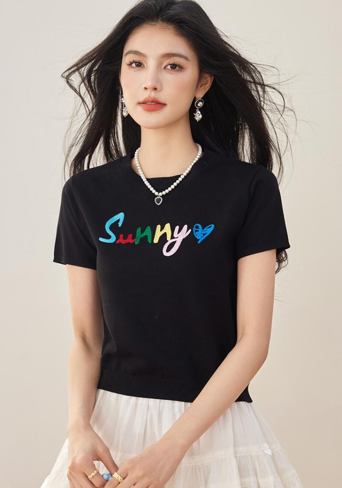 Summer loose T-shirt creative round neck tops for women