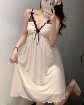 Gauze gather pajamas summer night dress for women