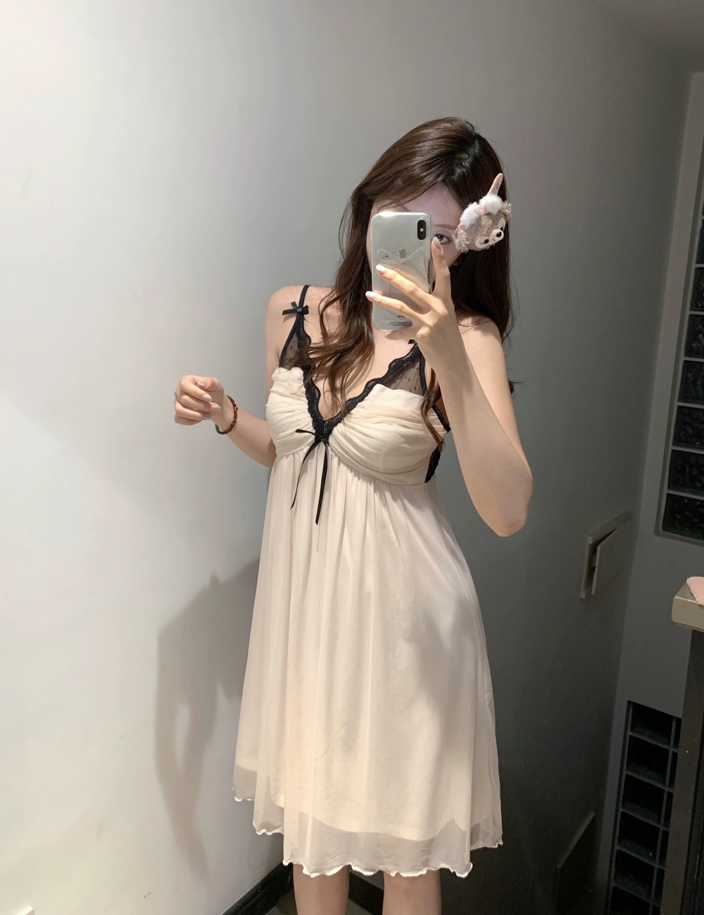 Gauze gather pajamas summer night dress for women