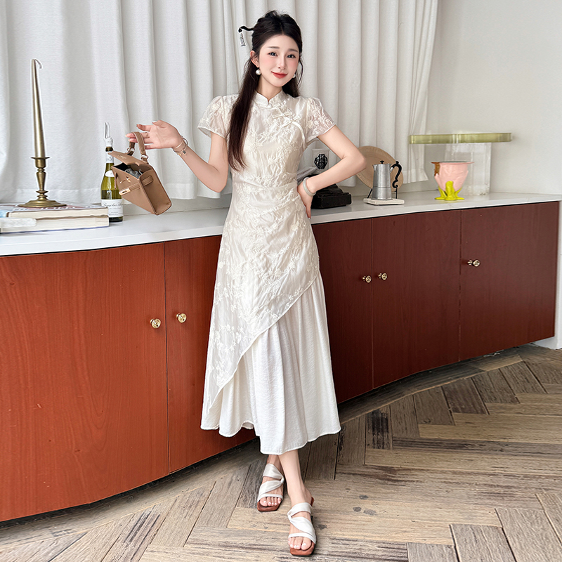 Temperament embroidery dress sweet cheongsam