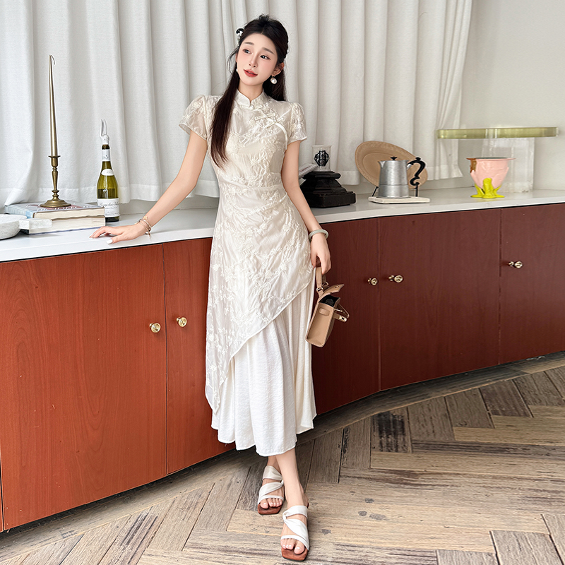 Temperament embroidery dress sweet cheongsam