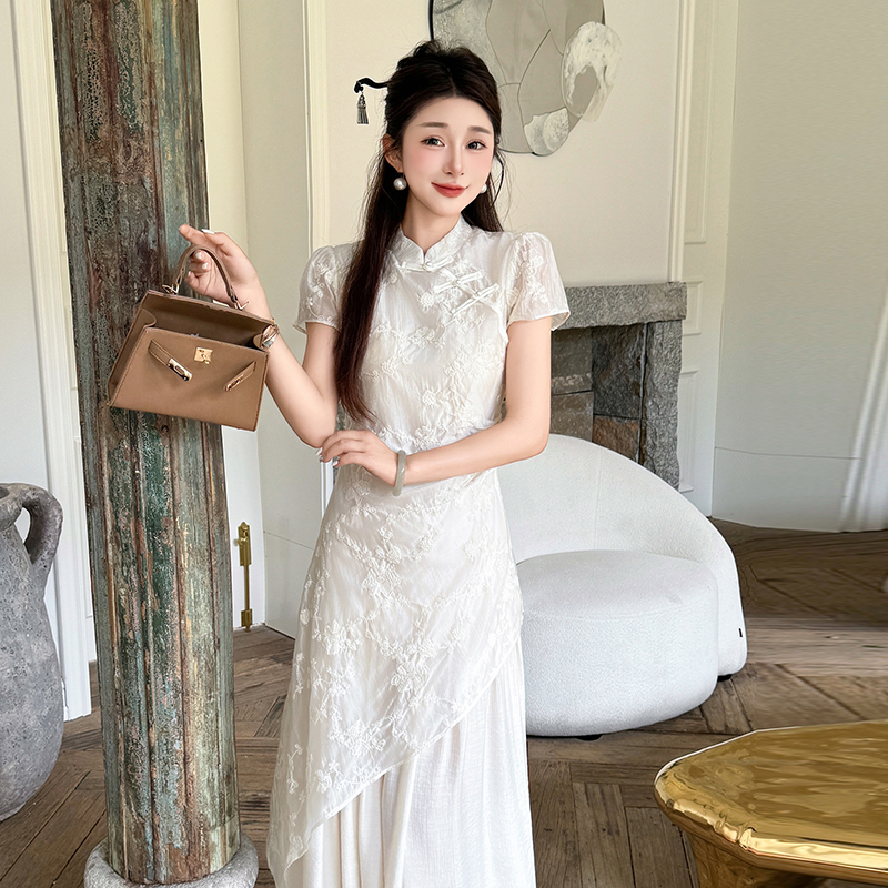 Temperament embroidery dress sweet cheongsam