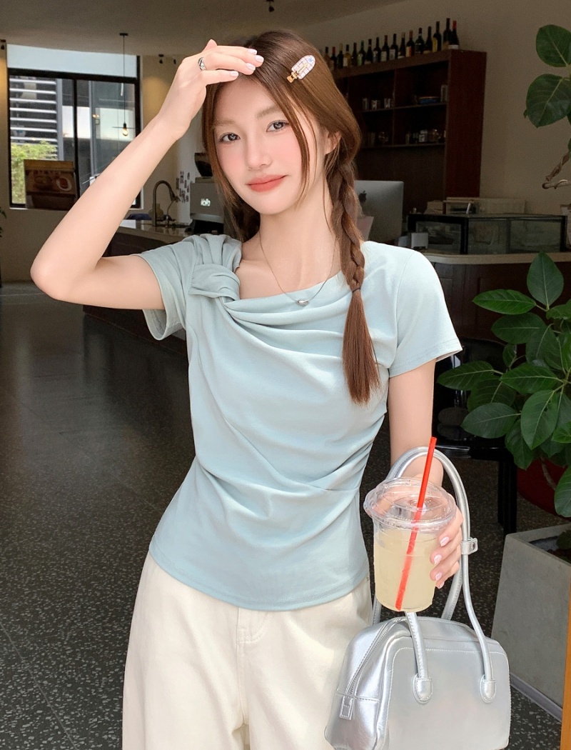 Short sleeve small fellow T-shirt short tops for women