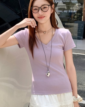 Short pure T-shirt short sleeve tops for women