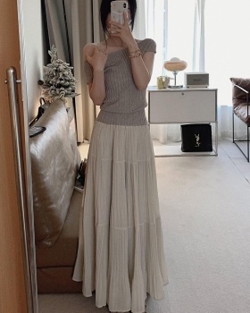 Flat shoulder A-line T-shirt tender skirt a set for women