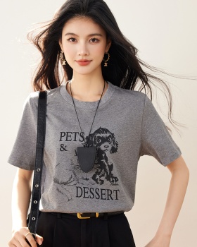 Printing summer T-shirt pure cotton short sleeve tops