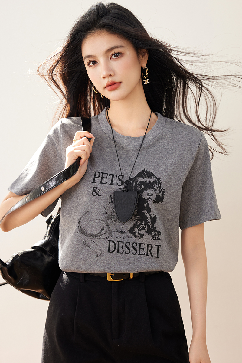 Printing summer T-shirt pure cotton short sleeve tops