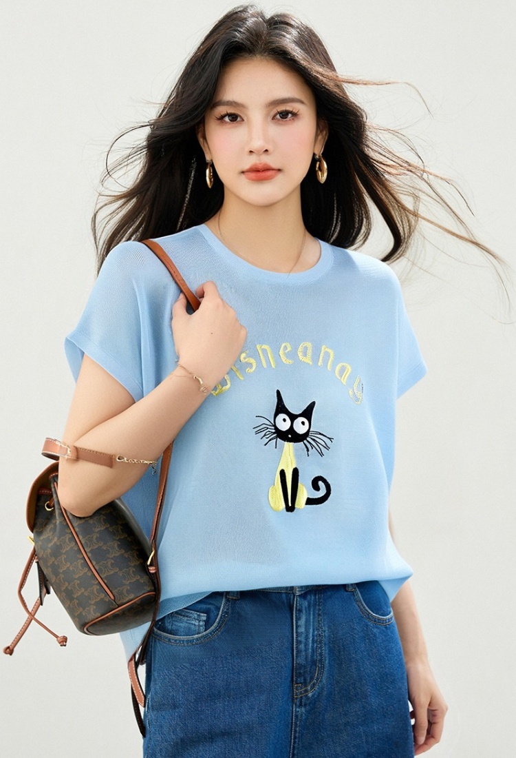 Show young Western style niche cartoon T-shirt for women