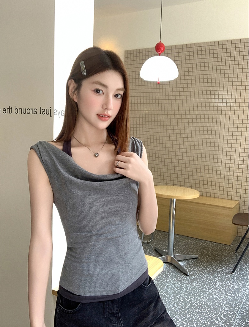 Halter strapless T-shirt summer tops for women
