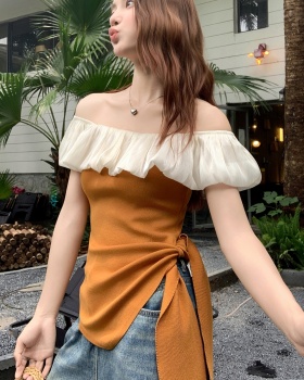 Temperament France style T-shirt slim tops for women