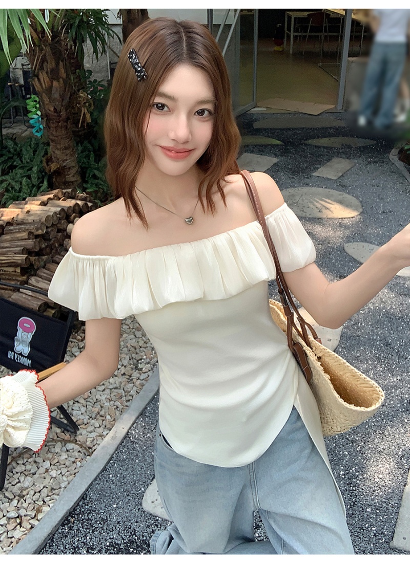 Temperament France style T-shirt slim tops for women