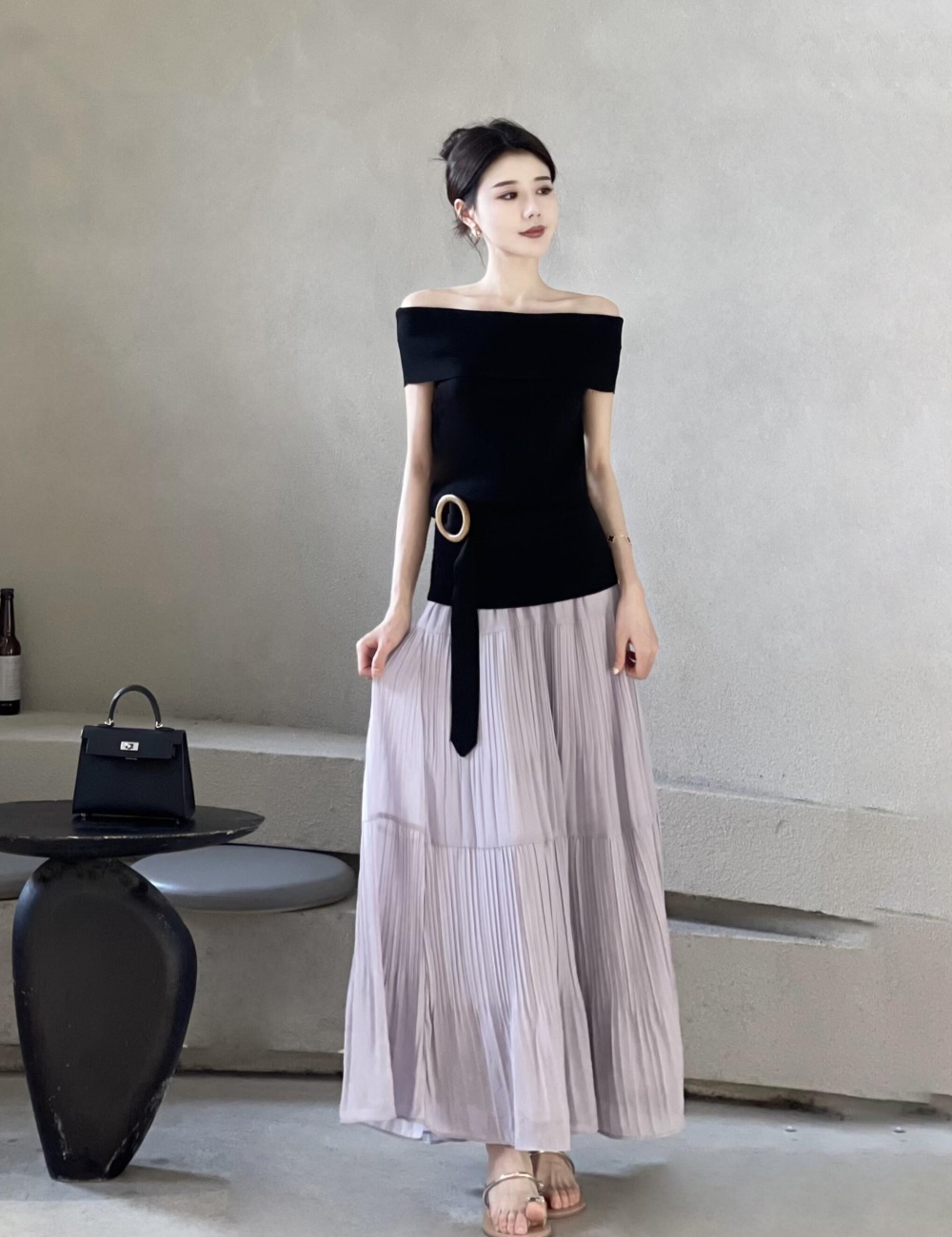 France style romantic tops lithe tender skirt a set