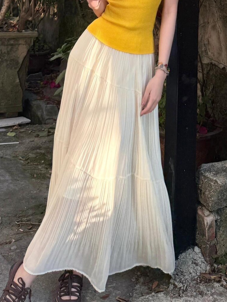 White slim skirt show young sweater a set for women