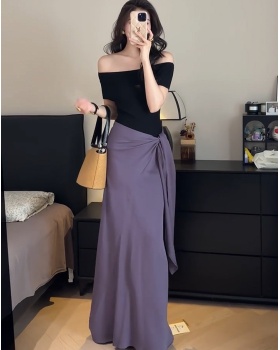 Temperament skirt slim tops a set for women