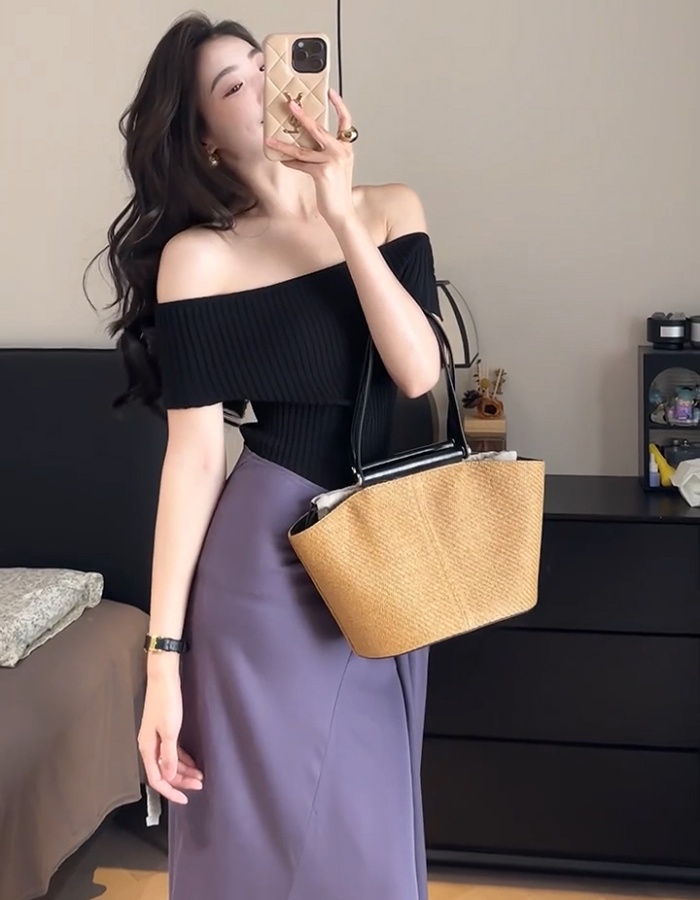 Temperament skirt slim tops a set for women