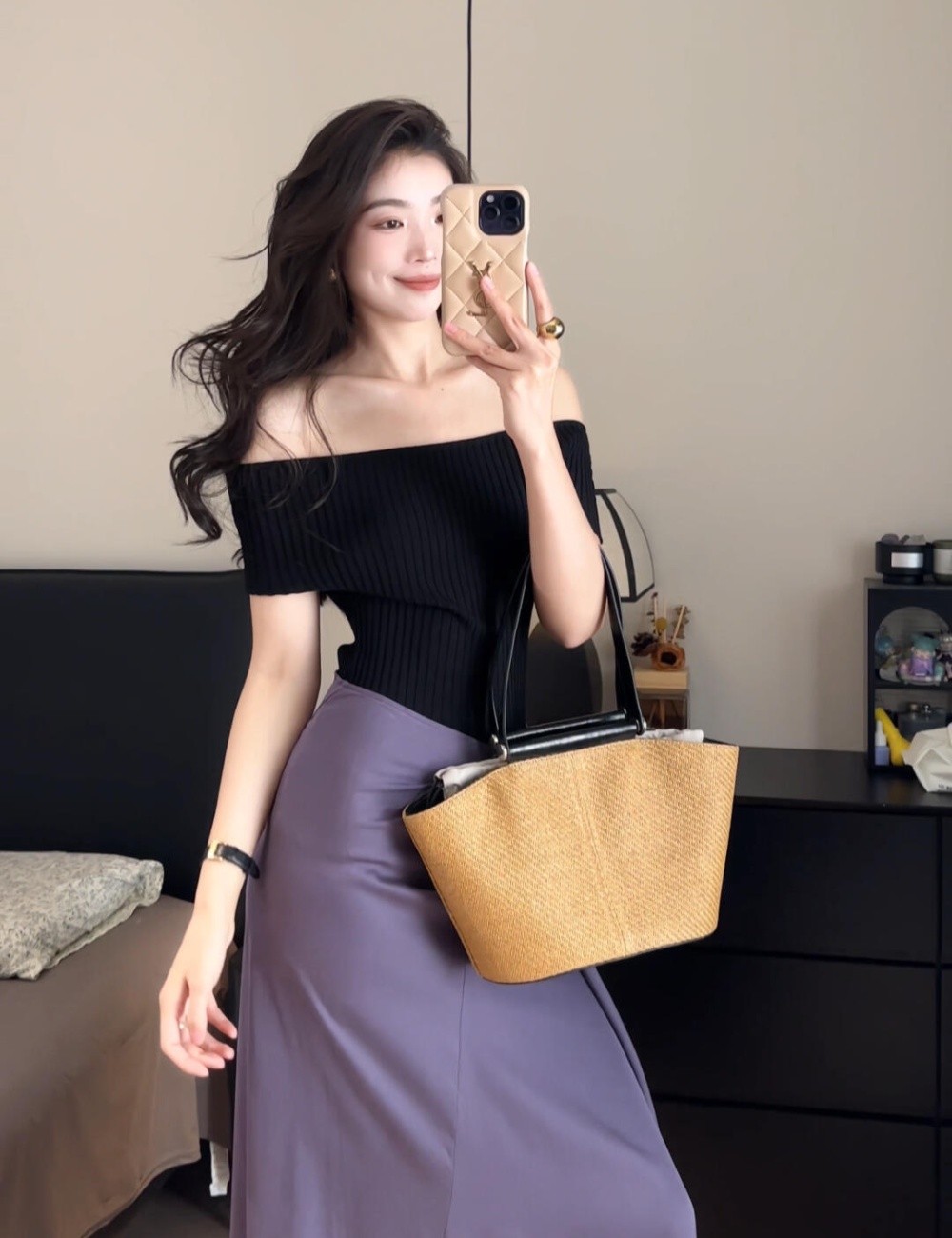 Temperament skirt slim tops a set for women