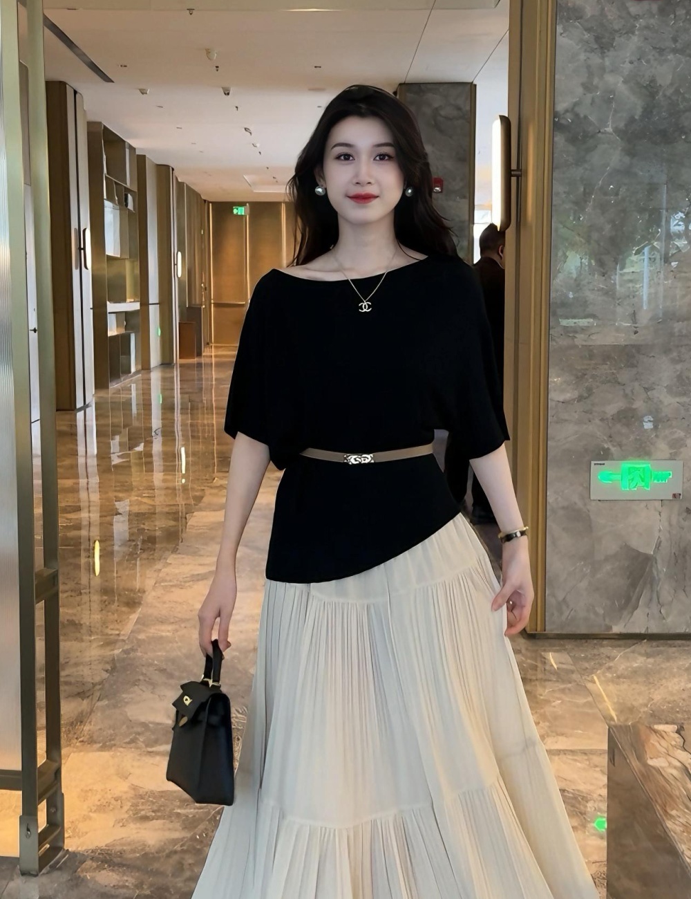Temperament tender tops commuting skirt 2pcs set for women