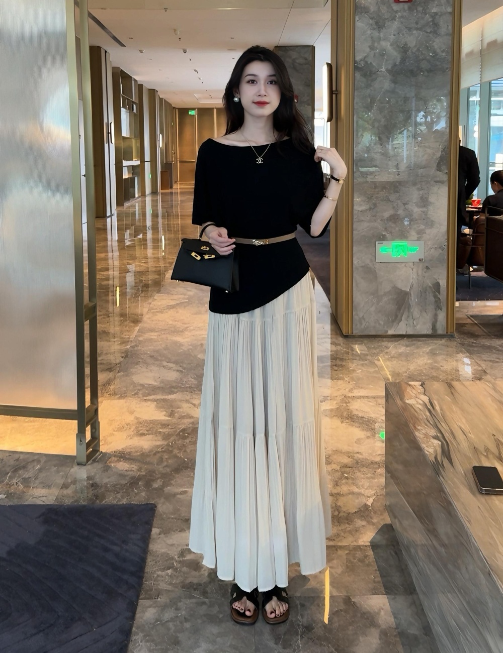 Temperament tender tops commuting skirt 2pcs set for women