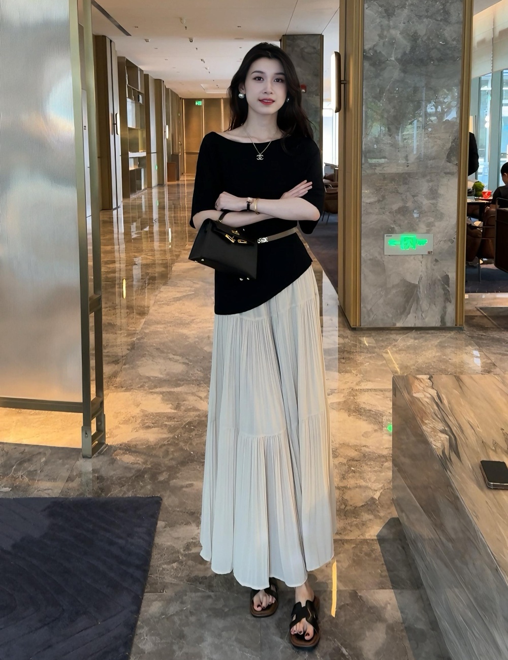 Temperament tender tops commuting skirt 2pcs set for women