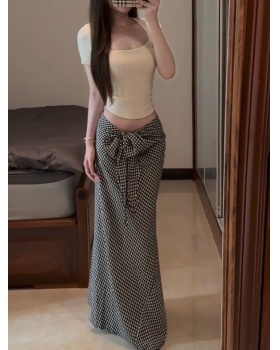 Square collar tops France style skirt a set for women