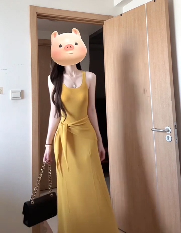 Slim wear dress knitted long dress