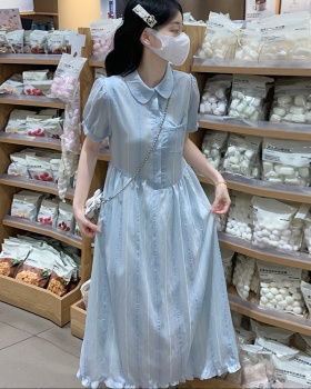 Tender stripe long dress sweet dress for women