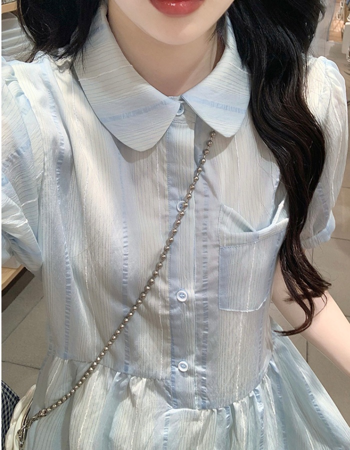 Tender stripe long dress sweet dress for women