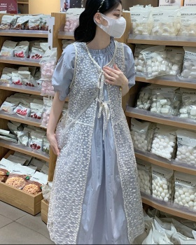 Fashionable Korean style smock art dress a set