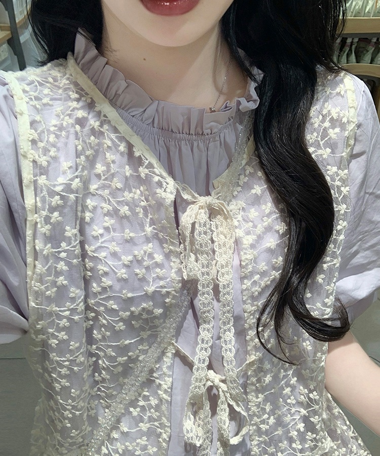 Fashionable Korean style smock art dress a set