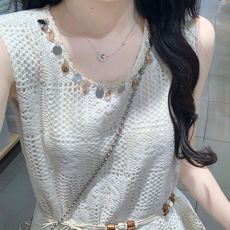 Splice sleeveless sleeveless dress Bohemian style dress